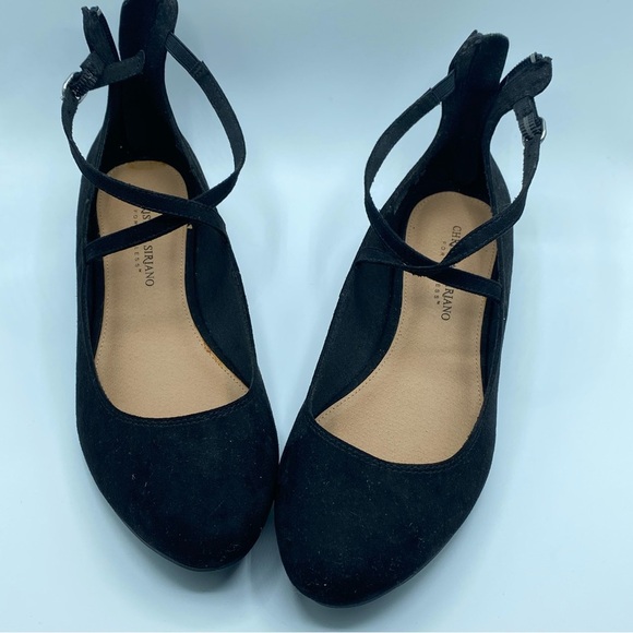 Christian Siriano Black Suede Flats with Straps US 8 1/2 - Never Worn - Picture 1 of 8